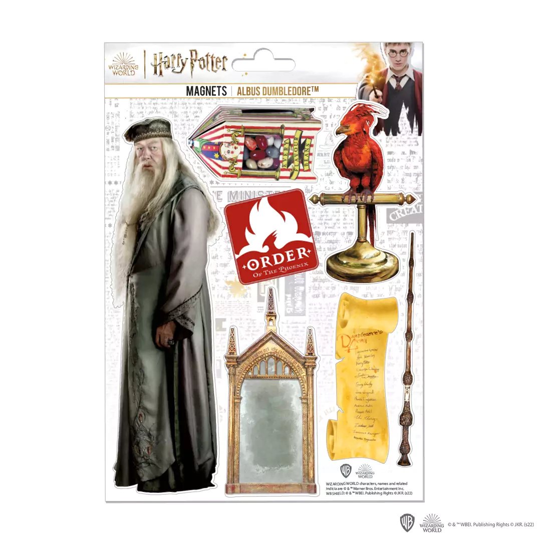 Harry potter - dumbledore - planche de 7 magnets en mousse