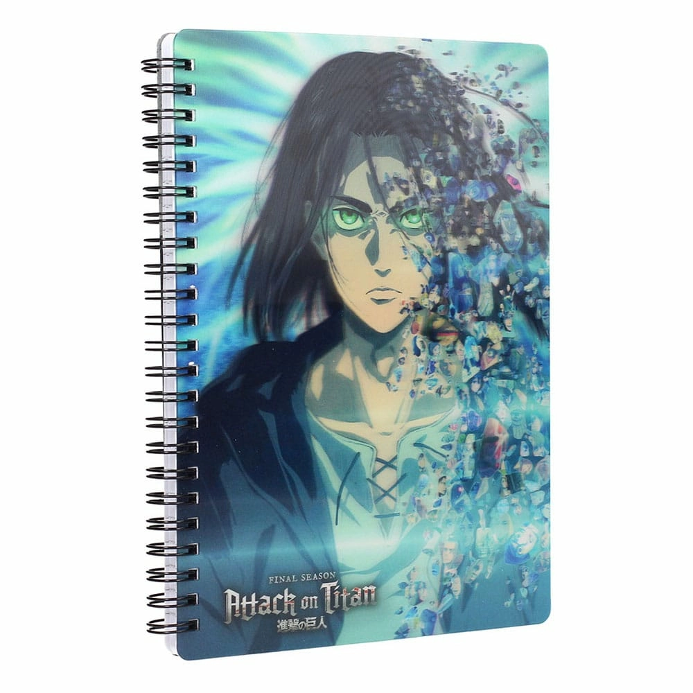 Libreta efecto 3d blue attack on titans
