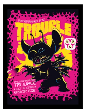 Lilo & stitch - stitch comics 2 - impression encadrée 30x40cm