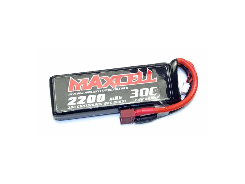 Z03L302S2200 Maxcell - Accu Lipo 2S 7,4V 2200mah 30C prise dean