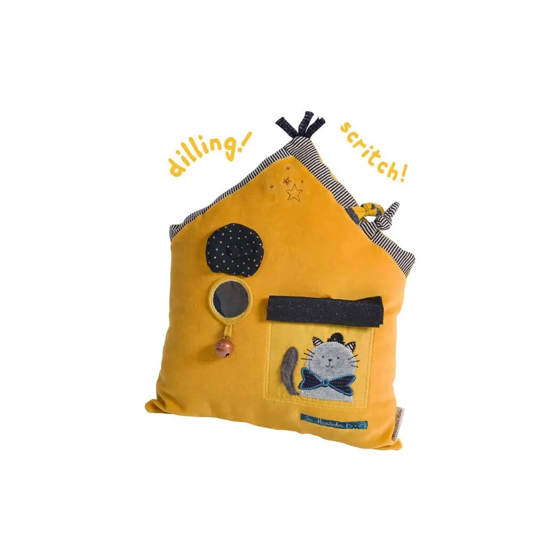 Coussin d'activités maison moutarde Les Moustaches - Moulin Roty