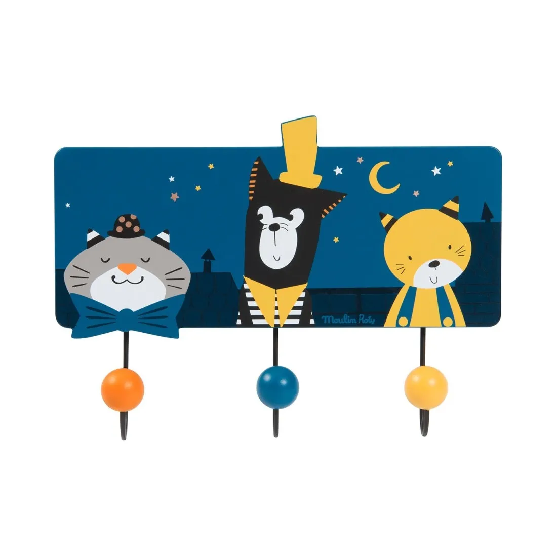 Porte-manteau 3 patères Les Moustaches - Moulin Roty
