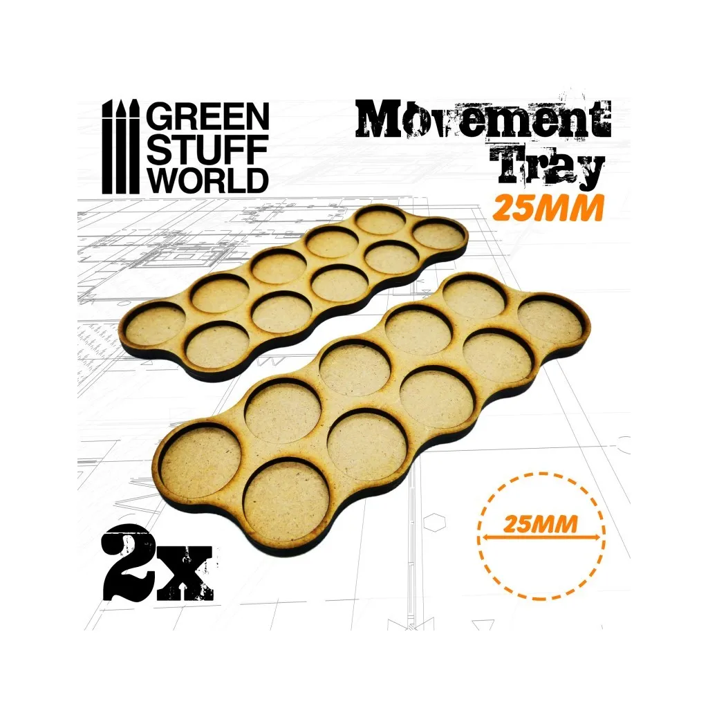 Plateaux de Mouvement MDF 10x25mm