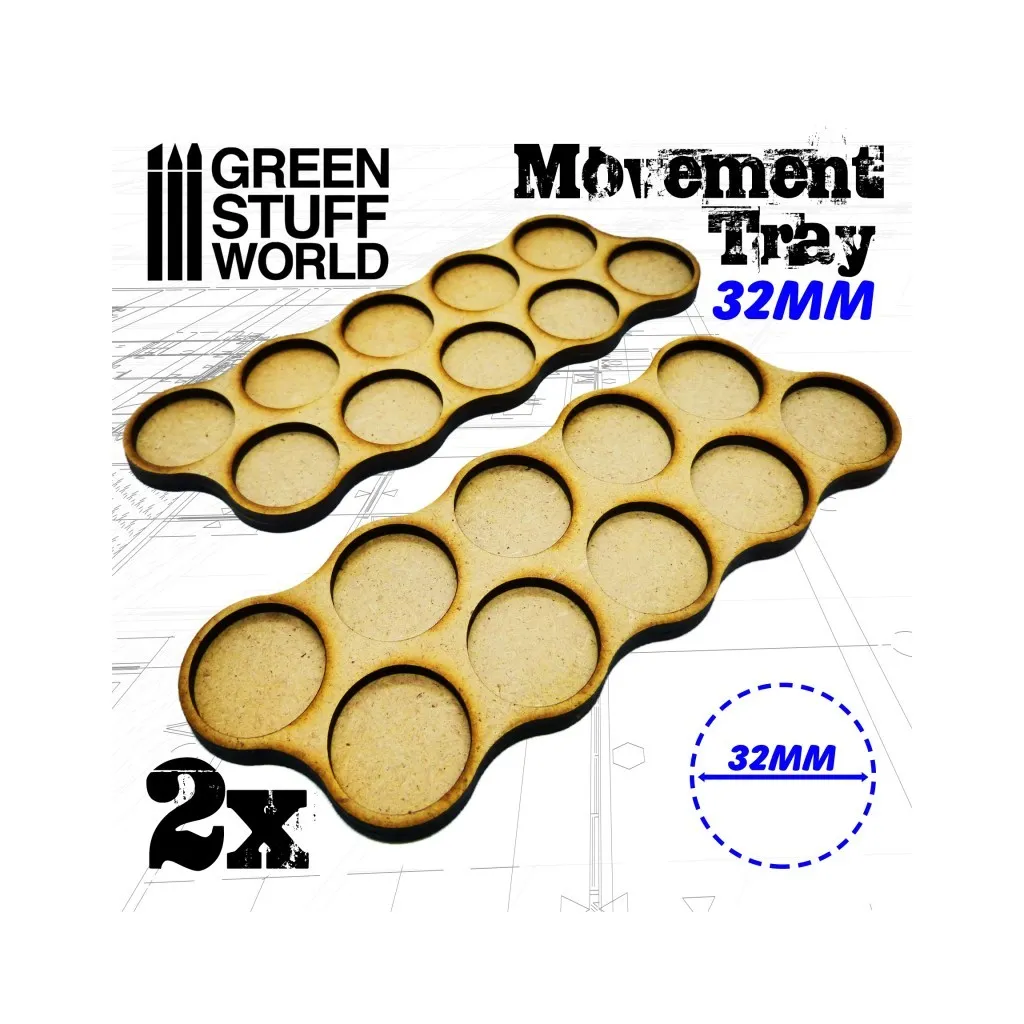 Plateaux de Mouvement MDF 10x32mm