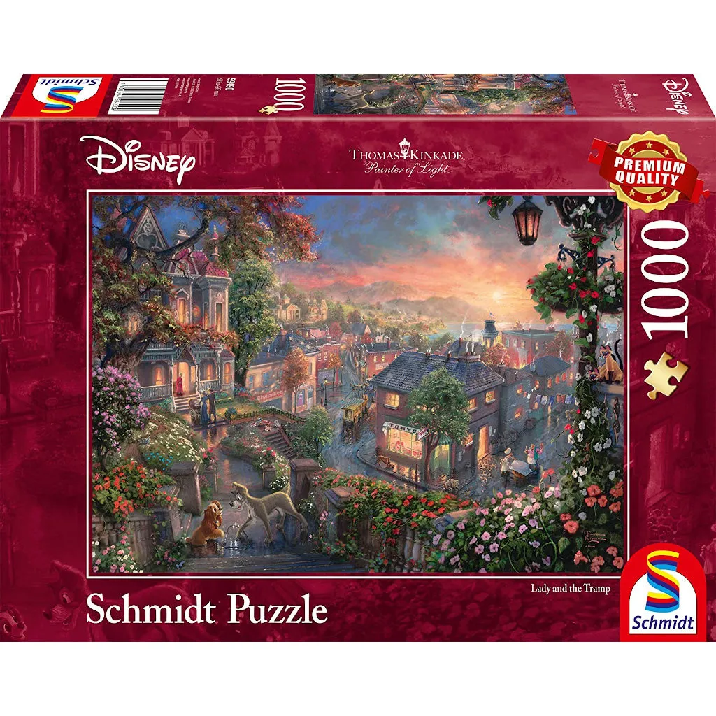 Puzzle Disney Kinkade - La Belle et le Clochard - 1000 pièces