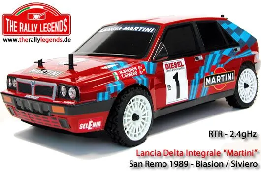 EZRL089 DISC. LANCIA DELTA INTEGRALE Martini San Remo 1989 1/10 RC car RTR K
