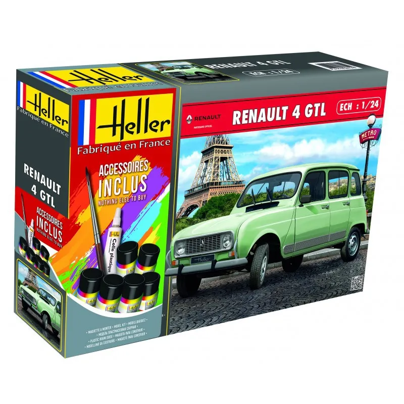 Renault 4L avec peintures. HELLER 56759