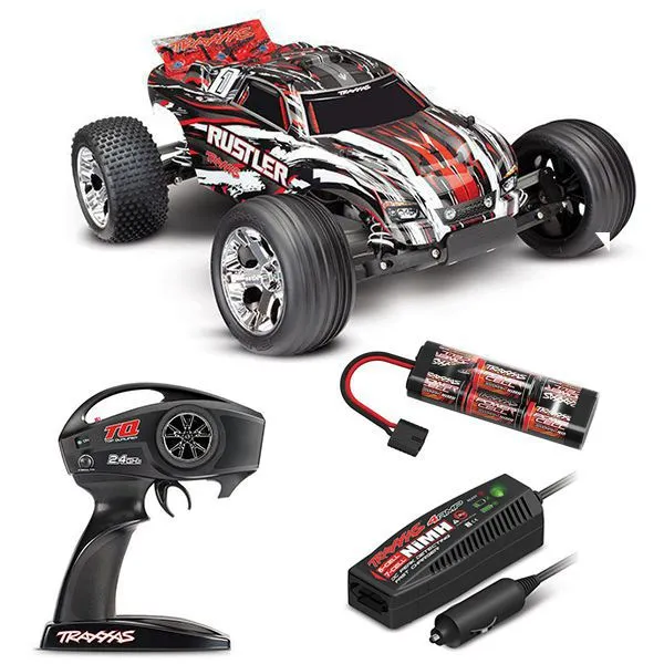Rustler 1/10 XL-5 2WD Traxxas moteur standard carrosserie rouge 37054-1-REDX