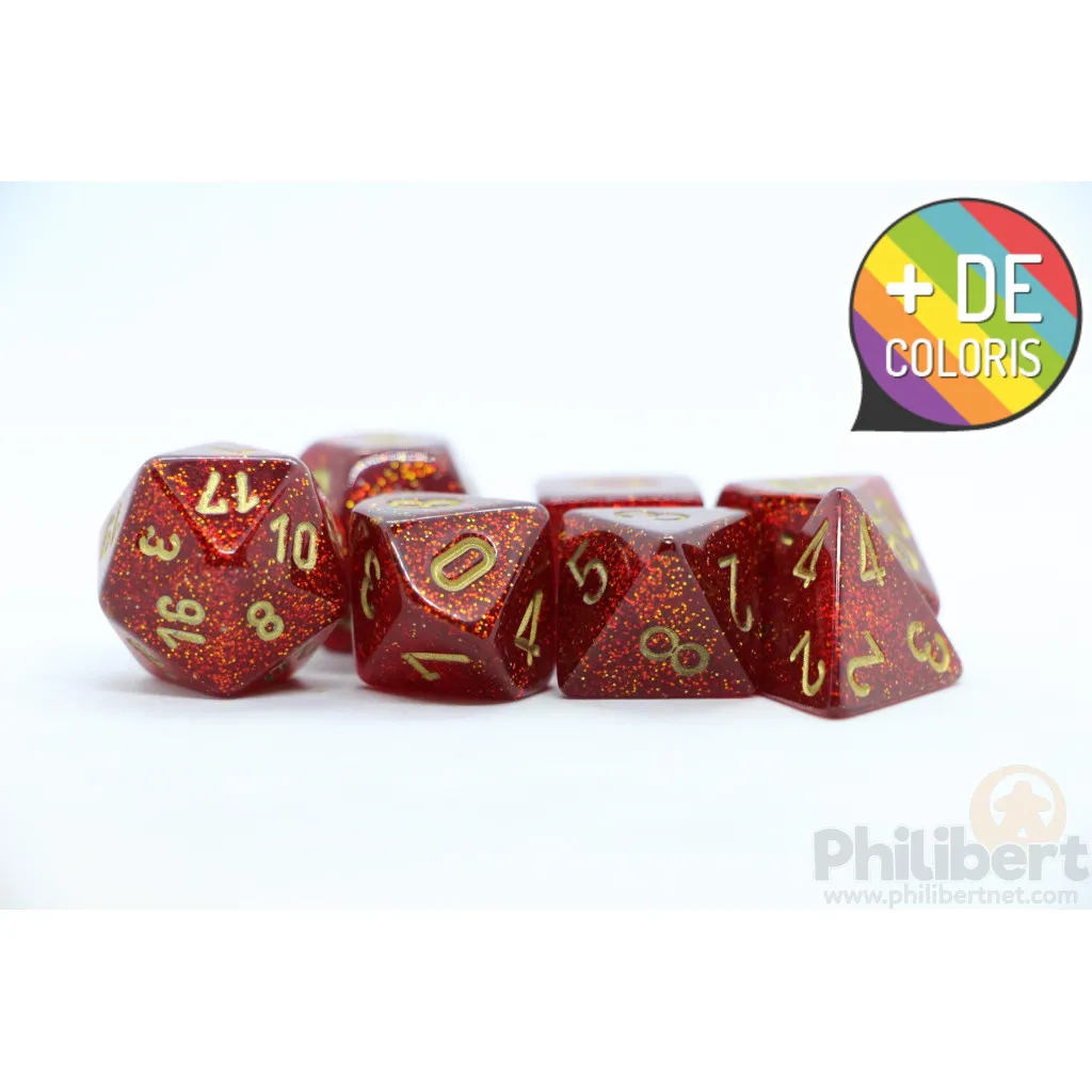 Set de 7 Dés JDR Chessex : Glitter