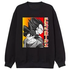 Son goku / vegeta talla mm sudadera sin capucha negra chico dragon ball