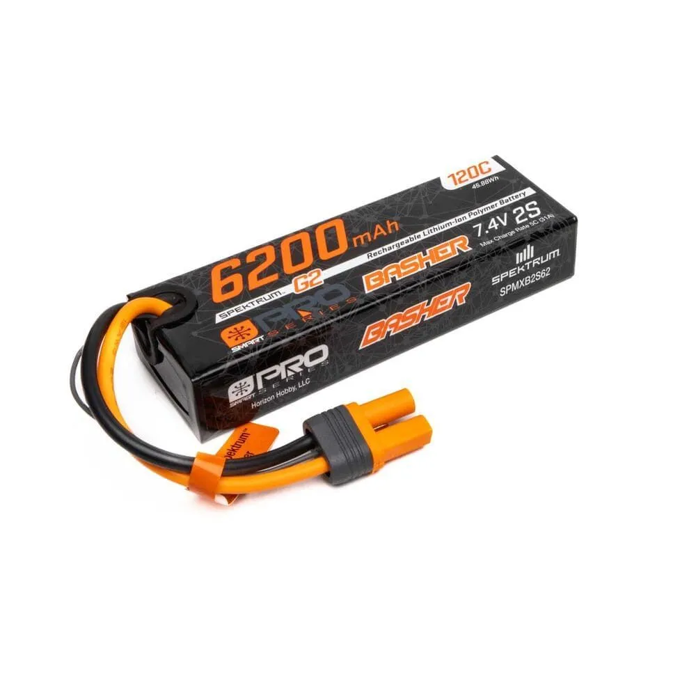 Batterie Lipo 2s 7.4v 6200mAh 120C Smart G2 Pro Basher IC5 - Spektrum