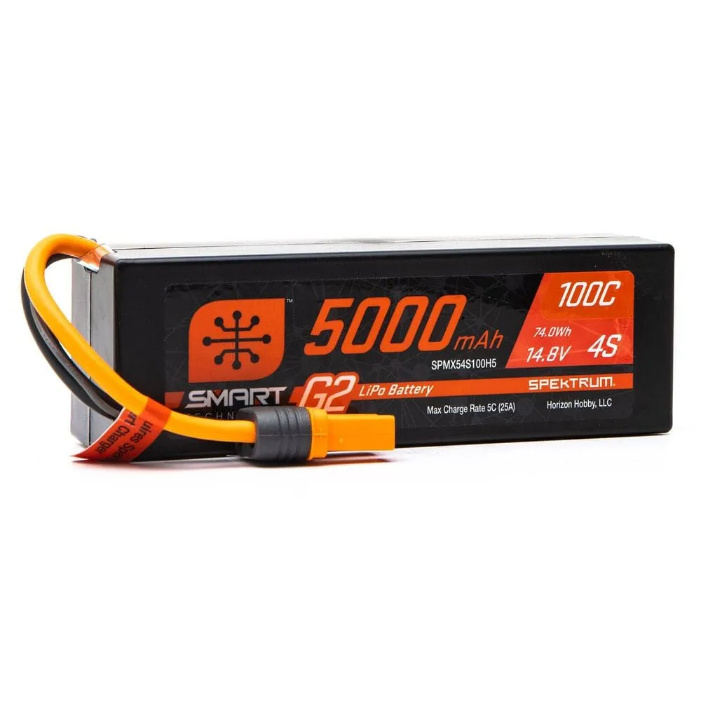 Batterie Lipo 4s 14.8v 5000mAh 100C Smart G2 IC5 - Spektrum
