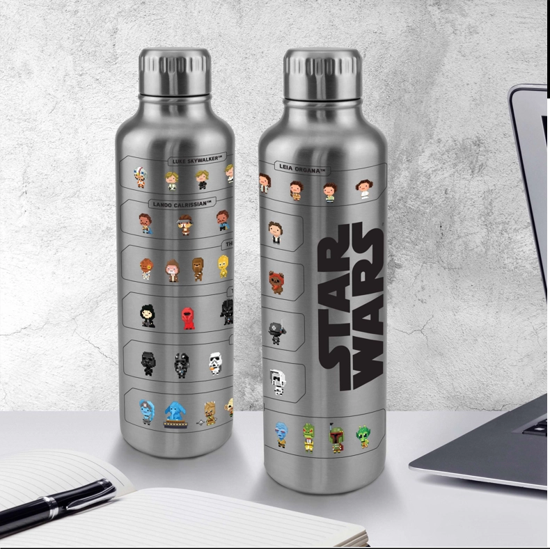 Star wars - bouteille d'eau en métal 500ml personnages