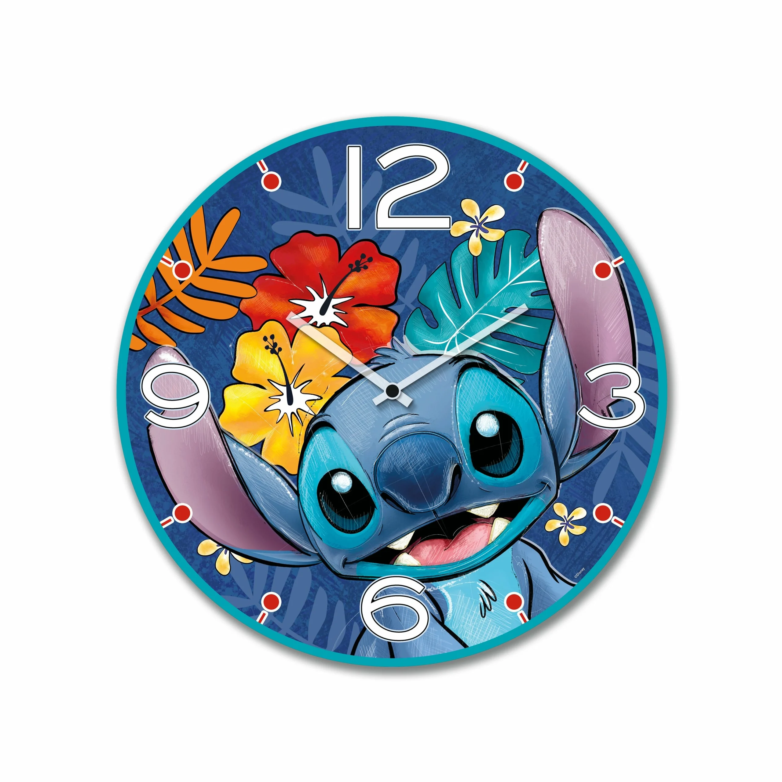 Stitch - horloge murale 35cm - bleu