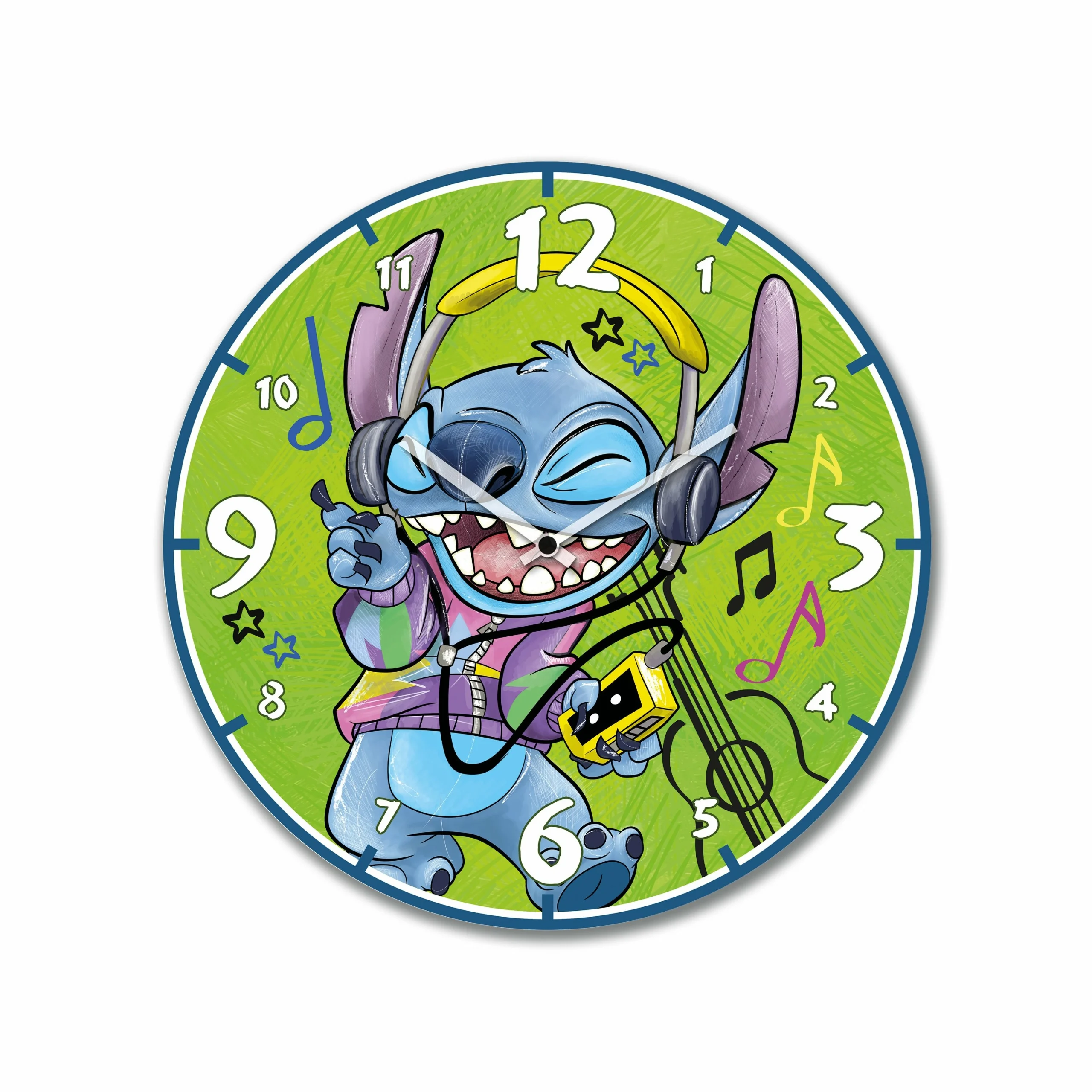 Stitch - horloge murale 35cm - vert