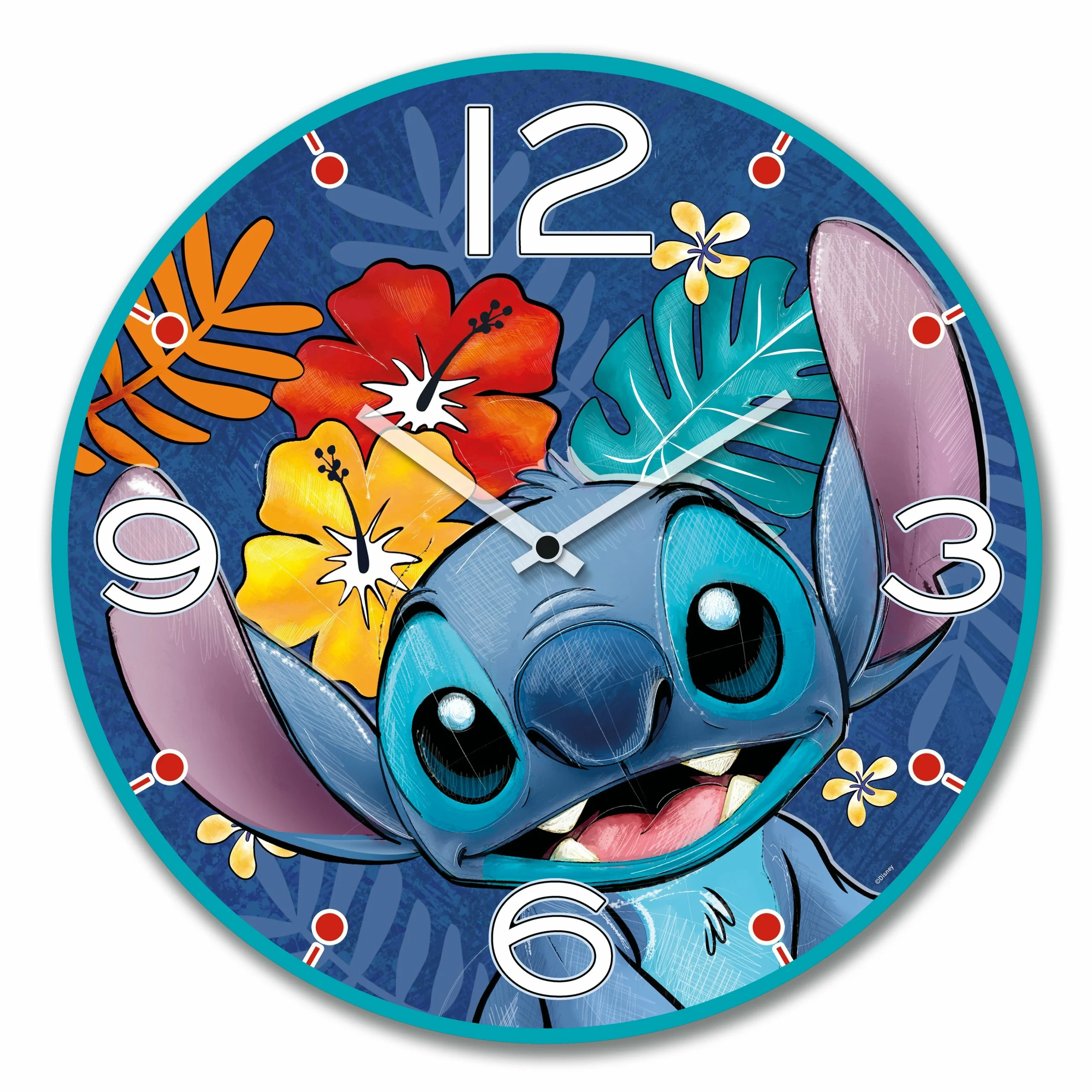 Stitch - horloge murale 50cm - bleu