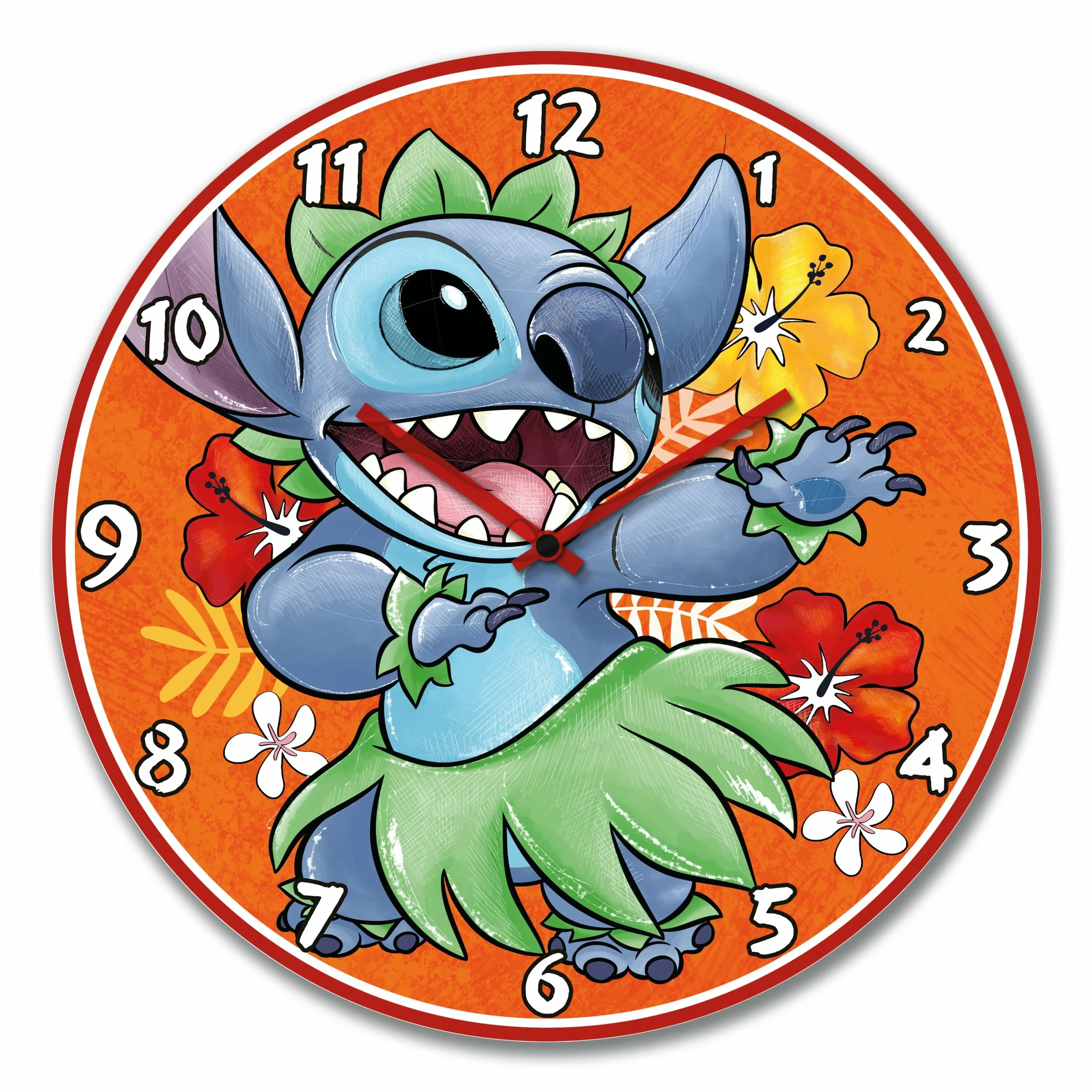 Stitch - horloge murale 50cm - orange