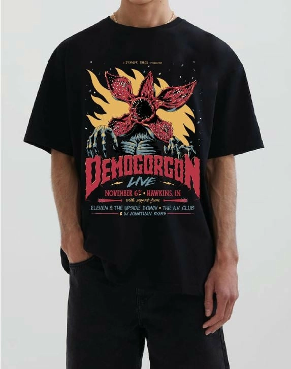 Stranger things - demogorgon live  - t-shirt homme (l)
