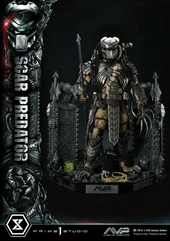The alien vs. predator statuette museum masterline series 1/3 scar predator 93 cm
