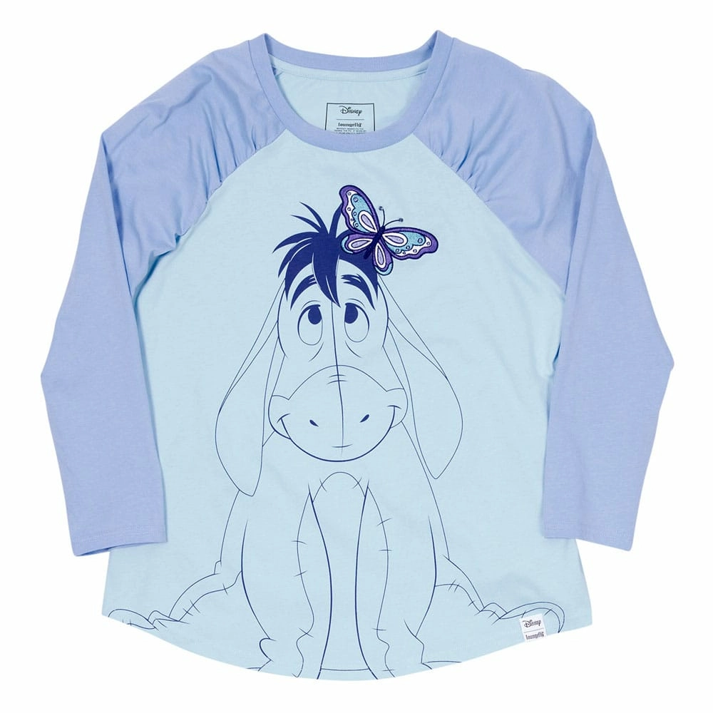 Winnie the pooh by loungefly tee t-shirt unisexe eeyore shirred raglan (m)