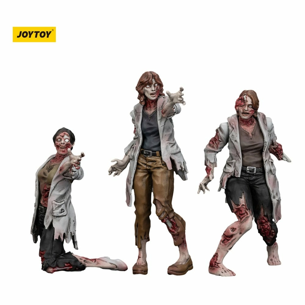Zombie pack 3 figurines dark source scientists (female) 8 cm