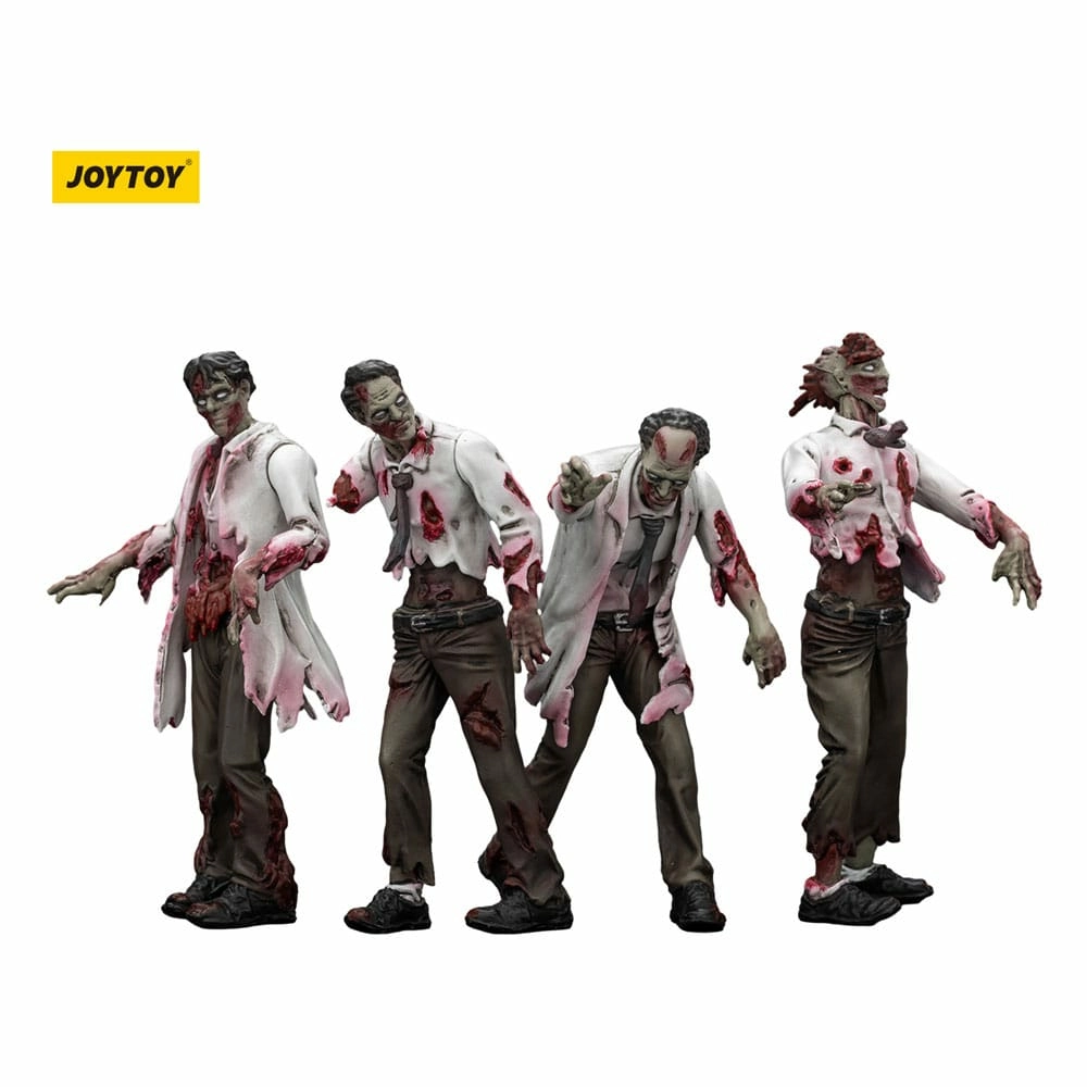 Zombie pack 4 figurines dark source scientists (male) 8 cm