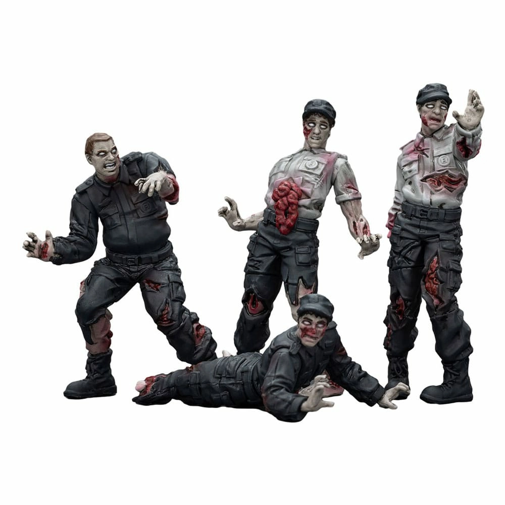 Zombie pack 4 figurines dark source security guards 8 cm